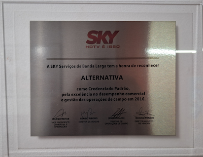 Prêmio 2016 - Parceiro Autorizado SKY