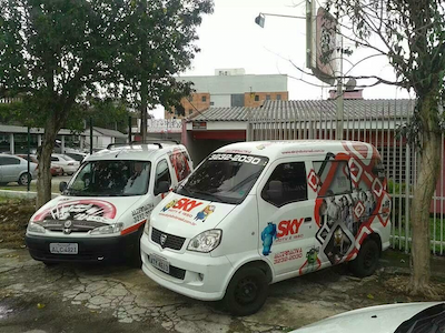 Plotagem anterior dos showcars da empresa