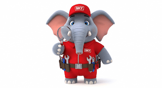 Téo Tromba, mascote detetive dos canais SKY